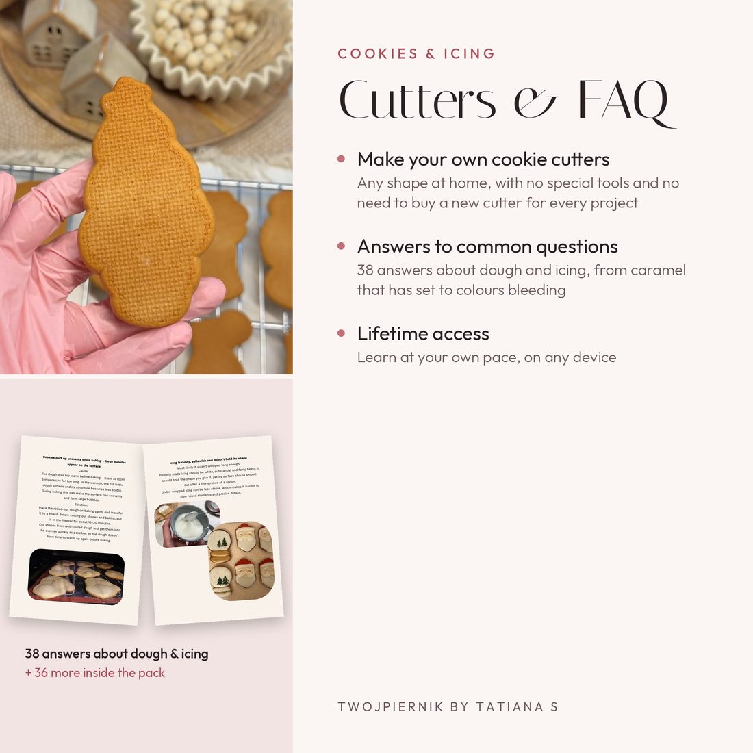 Cutters and FAQ: make your own cookie cutters, answers to common questions and lifetime access